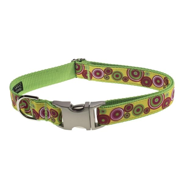 Sassy Dog Wear Groovy Dots Dog Collar Adjusts 13-20 in. Medium GROOVY DOT GREEN3-C